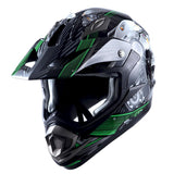1Storm Adult Motocross Helmet Off Road MX BMX ATV Dirt Bike HGXP14B Mechanic + Goggles + Skeleton Glove Bundle