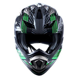 1Storm Adult Motocross Helmet Off Road MX BMX ATV Dirt Bike HGXP14B Mechanic + Goggles + Skeleton Glove Bundle