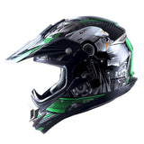 1Storm Adult Motocross Helmet Off Road MX BMX ATV Dirt Bike HGXP14B Mechanic + Goggles + Skeleton Glove Bundle