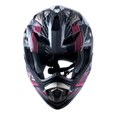 1Storm Adult Motocross Helmet Off Road MX BMX ATV Dirt Bike HGXP14B Mechanic + Goggles + Skeleton Glove Bundle