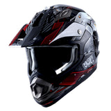 1Storm Adult Motocross Helmet Off Road MX BMX ATV Dirt Bike HGXP14B Mechanic + Goggles + Skeleton Glove Bundle