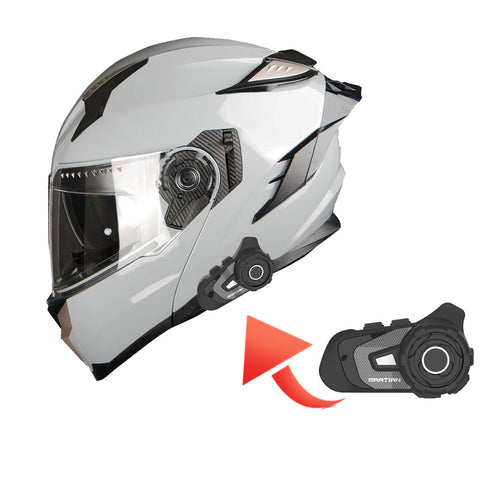 1Storm Motorcycle Modular Full Face Helmet DOT Adults Street Bike Flip up  Dual Visor Sun Inner Shield Anti Fog Pinlock Shield + Motorcycle Bluetooth 