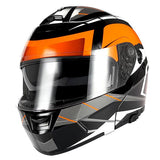 1Storm Motorcycle Street Bike Modular/Flip up Dual Visor Sun Shield Full Face Helmet: HJA119
