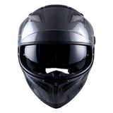 1Storm Motorcycle Modular Full Face Flip up Dual Visor Helmet + Spoiler + Motorcycle Bluetooth Headset: HJK316