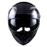 1Storm Motorcycle Modular Full Face Flip up Dual Visor Helmet + Spoiler + Motorcycle Bluetooth Headset: HJK316