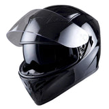 1Storm Motorcycle Modular Full Face Flip up Dual Visor Helmet + Spoiler + Motorcycle Bluetooth Headset: HJK316