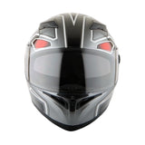 1Storm Motorcycle Street Bike Dual Visor/Sun Visor Full Face Helmet Mechanic: HJK316clear