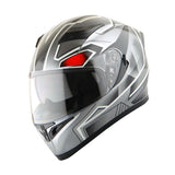 1Storm Motorcycle Street Bike Dual Visor/Sun Visor Full Face Helmet Mechanic: HJK316clear