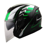 1Storm Motorcycle Open Face Helmet Scooter Classical Knight Bike Dual Lens/Sun Visor + Motorcycle Bluetooth Headset: HJK526