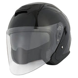 1Storm Motorcycle Open Face Helmet Scooter Classical Knight Bike Dual Lens/Sun Visor + Motorcycle Bluetooth Headset: HJK526