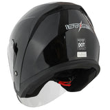 1Storm Motorcycle Open Face Helmet Scooter Classical Knight Bike Dual Lens/Sun Visor + Motorcycle Bluetooth Headset: HJK526
