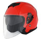 1Storm Motorcycle Open Face Helmet Scooter Classical Knight Bike Dual Lens/Sun Visor + Motorcycle Bluetooth Headset: HJK526