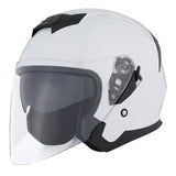 1Storm Motorcycle Open Face Helmet Scooter Classical Knight Bike Dual Lens/Sun Visor + Motorcycle Bluetooth Headset: HJK526