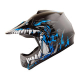 WOW Youth Kids Motocross BMX MX ATV Dirt Bike Helmet HJOY Dragon + Goggles + MG Youth Glove Bundle
