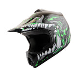 WOW Youth Kids Motocross BMX MX ATV Dirt Bike Helmet HJOY Dragon + Goggles + MG Youth Glove Bundle