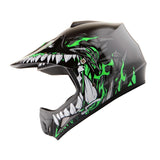 WOW Youth Kids Motocross BMX MX ATV Dirt Bike Helmet HJOY Dragon + Goggles + MG Youth Glove Bundle
