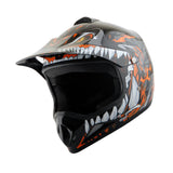 WOW Youth Kids Motocross BMX MX ATV Dirt Bike Helmet HJOY Dragon + Goggles + MG Youth Glove Bundle