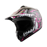 WOW Youth Kids Motocross BMX MX ATV Dirt Bike Helmet HJOY Dragon + Goggles + MG Youth Glove Bundle