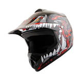 WOW Youth Kids Motocross BMX MX ATV Dirt Bike Helmet HJOY Dragon + Goggles + MG Youth Glove Bundle