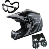 Wow youth kids motocross bmx mx discount atv dirt bike helmet spider green