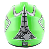 WOW Youth Kids Motocross BMX MX ATV Dirt Bike Helmet HJOY Spider Web + Goggles + Skeleton Glove Bundle