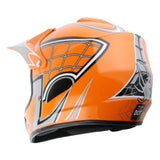 WOW Youth Kids Motocross BMX MX ATV Dirt Bike Helmet HJOY Spider Web + Goggles + Skeleton Glove Bundle