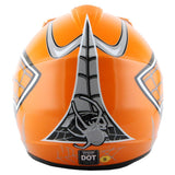 WOW Youth Kids Motocross BMX MX ATV Dirt Bike Helmet HJOY Spider Web + Goggles + Skeleton Glove Bundle