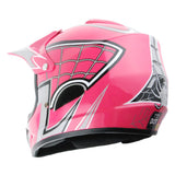 WOW Youth Kids Motocross BMX MX ATV Dirt Bike Helmet HJOY Spider Web + Goggles + Skeleton Glove Bundle