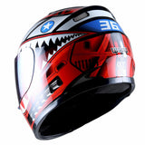 WOW Youth Motorcycle Full Face Helmet Street Bike BMX MX  Kids Shark + MX Skeleton Glove Bundle: HKY-B15