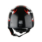 1Storm Motorcycle Half Face Helmet Mopeds Scooter Pilot with retractable Inner Smoked Visor, HKY205V + T008 Black Tinted Goggle Bundle