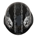 1Storm Novelty Motorcycle Half Face Helmet German Style DOT Approved: HKY602 + Black Tinted Goggle Bundle