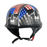 1Storm Novelty Motorcycle Half Face Helmet German Style DOT Approved: HKY602 + Black Tinted Goggle Bundle