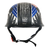1Storm Novelty Motorcycle Half Face Helmet German Style DOT Approved: HKY602 + Black Tinted Goggle Bundle