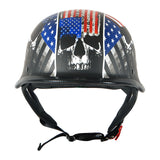 1Storm Novelty Motorcycle Half Face Helmet German Style DOT Approved: HKY602 + Black Tinted Goggle Bundle
