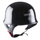 1Storm Novelty Motorcycle Half Face Helmet German Style DOT Approved: HKY602 + Black Tinted Goggle Bundle
