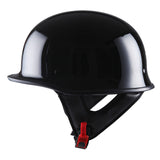 1Storm Novelty Motorcycle Half Face Helmet German Style DOT Approved: HKY602 + Black Tinted Goggle Bundle