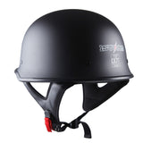 1Storm Novelty Motorcycle Half Face Helmet German Style DOT Approved: HKY602 + Black Tinted Goggle Bundle
