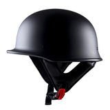 1Storm Novelty Motorcycle Half Face Helmet German Style DOT Approved: HKY602 + Black Tinted Goggle Bundle