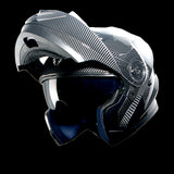 1Storm New Motorcycle Bike Modular Full Face Helmet Dual Visor Sun Shield with LED Tail Light + Motorcycle Bluetooth Headset: Modular901