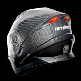 1Storm New Motorcycle Bike Modular Full Face Helmet Dual Visor Sun Shield with LED Tail Light + Motorcycle Bluetooth Headset: Modular901