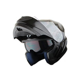 1Storm New Motorcycle Bike Modular Full Face Helmet Dual Visor Sun Shield with LED Tail Light + Motorcycle Bluetooth Headset: Modular901