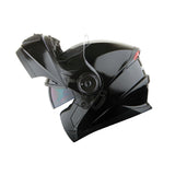 1Storm New Motorcycle Bike Modular Full Face Helmet Dual Visor Sun Shield with LED Tail Light + Motorcycle Bluetooth Headset: Modular901