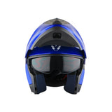 1Storm New Motorcycle Bike Modular Full Face Helmet Dual Visor Sun Shield with LED Tail Light + Motorcycle Bluetooth Headset: Modular901