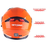 1Storm New Motorcycle Bike Modular Full Face Helmet Dual Visor Sun Shield with LED Tail Light + Motorcycle Bluetooth Headset: Modular901