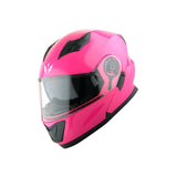 1Storm New Motorcycle Bike Modular Full Face Helmet Dual Visor Sun Shield with LED Tail Light + Motorcycle Bluetooth Headset: Modular901