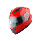1Storm New Motorcycle Bike Modular Full Face Helmet Dual Visor Sun Shield with LED Tail Light + Motorcycle Bluetooth Headset: Modular901
