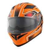 1Storm Motorcycle Modular Full Face Flip up Dual Visor Helmet + Spoiler + Motorcycle Bluetooth Headset: HJK316