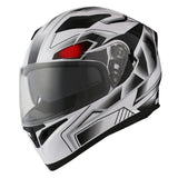 1Storm Motorcycle Modular Full Face Flip up Dual Visor Helmet + Spoiler + Motorcycle Bluetooth Headset: HJK316