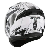 1Storm Motorcycle Modular Full Face Flip up Dual Visor Helmet + Spoiler + Motorcycle Bluetooth Headset: HJK316