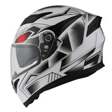 1Storm Motorcycle Modular Full Face Flip up Dual Visor Helmet + Spoiler + Motorcycle Bluetooth Headset: HJK316